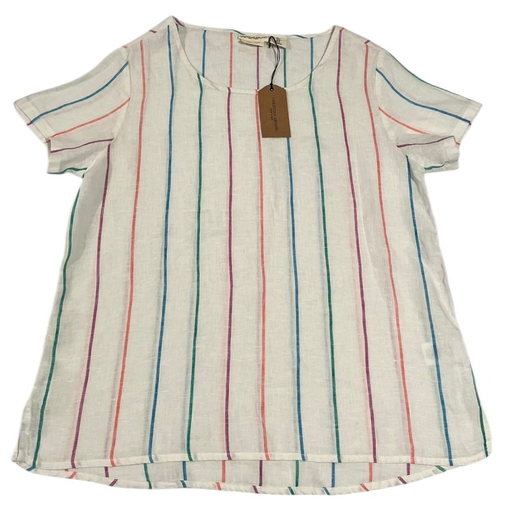 NWT Christian Siriano Striped Linen Top Women's‎ S Casual